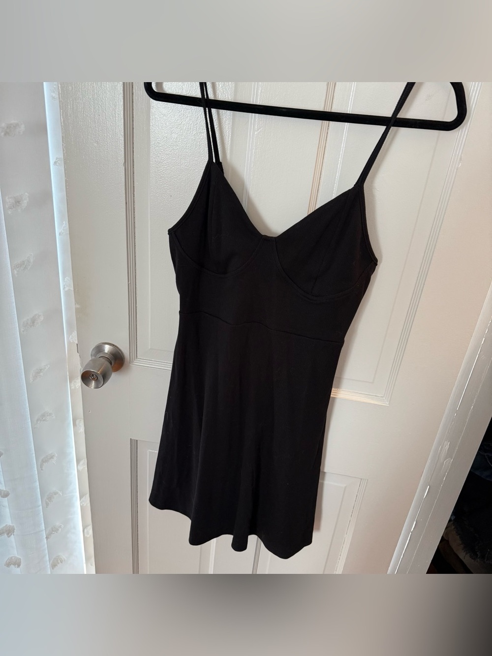 wild fable Black Ribbed Top with Crew Neck